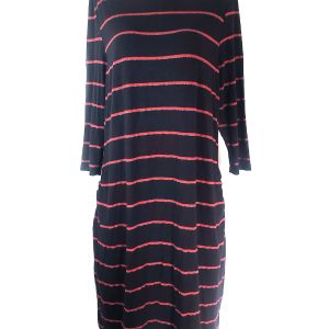 Елегантна чорна сукня в смужку з довгими рукавами - ідеальна для офісу та повсякденного носіння