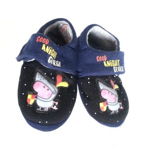 Дитячі тапочки Peppa Pig сині текстильні з липучкою - домашнє взуття для дітей