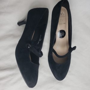 Жіночі туфлі чорні замшеві 37/38 розмір - елегантні літні туфлі на підборах