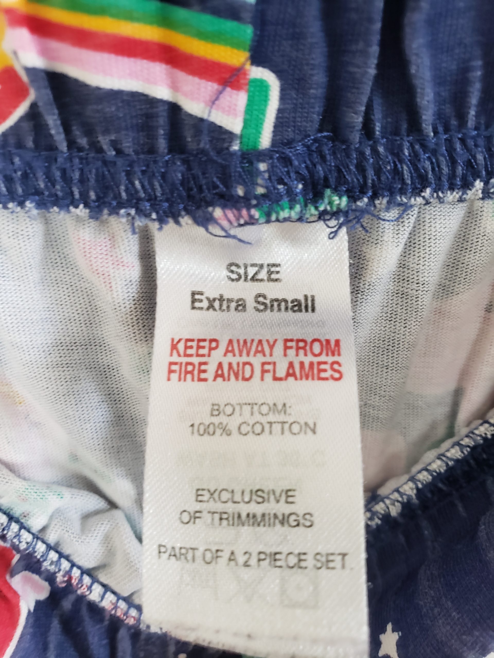 Бавовняні штани з новорічним принтом - синій колір, розмір XS, вживаний одяг в ідеальному стані 4 Бавовняні штани з новорічним принтом - синій колір, розмір XS, вживаний одяг в ідеальному стані - Зображення 4