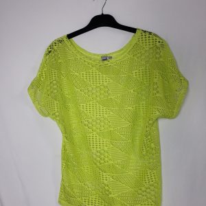Салатова ажурна блузка ASOS з короткими рукавами - вживаний одяг з поліестеру