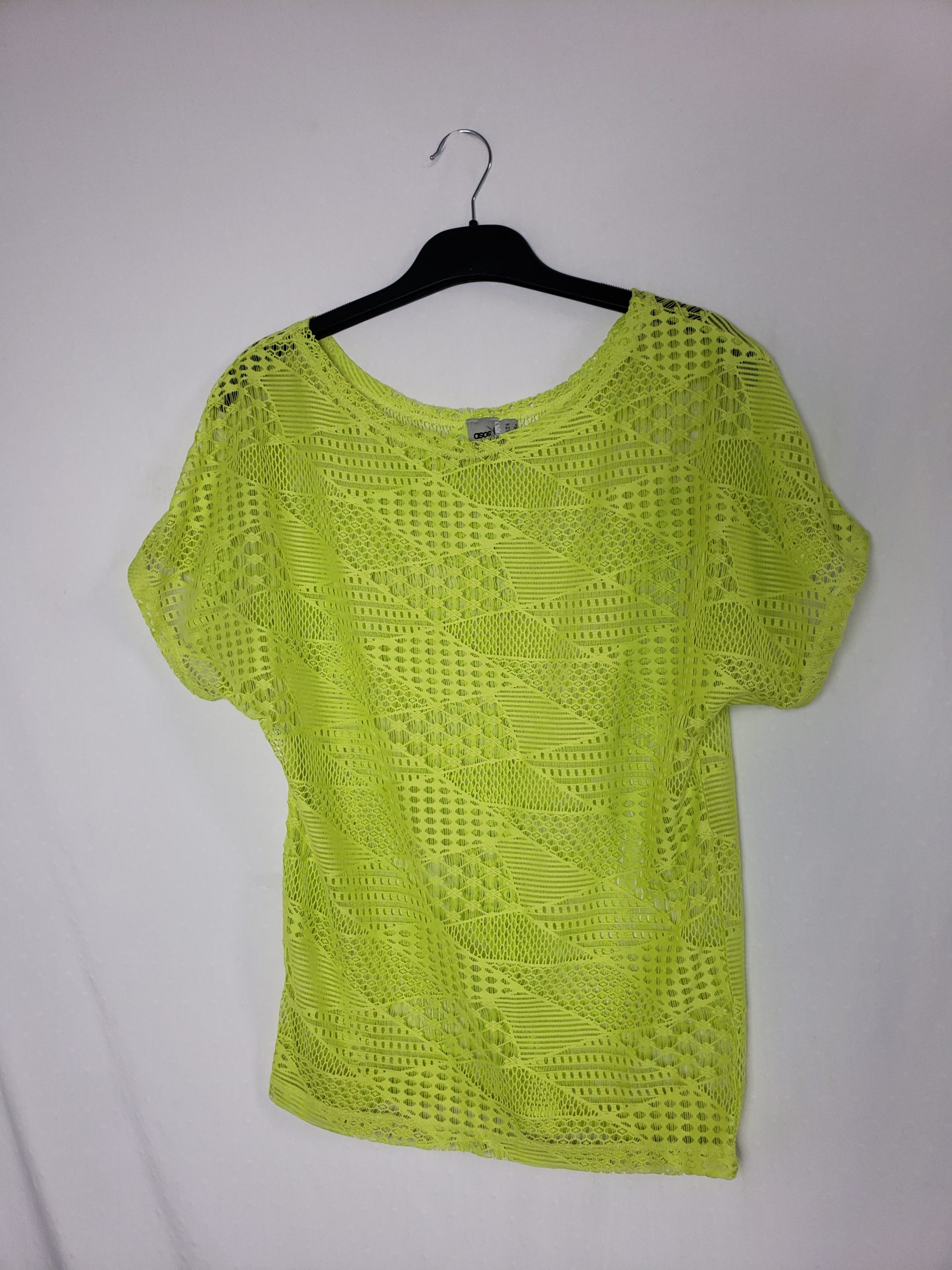 Салатова ажурна блузка ASOS з короткими рукавами - вживаний одяг з поліестеру 1 Салатова ажурна блузка ASOS з короткими рукавами - вживаний одяг з поліестеру