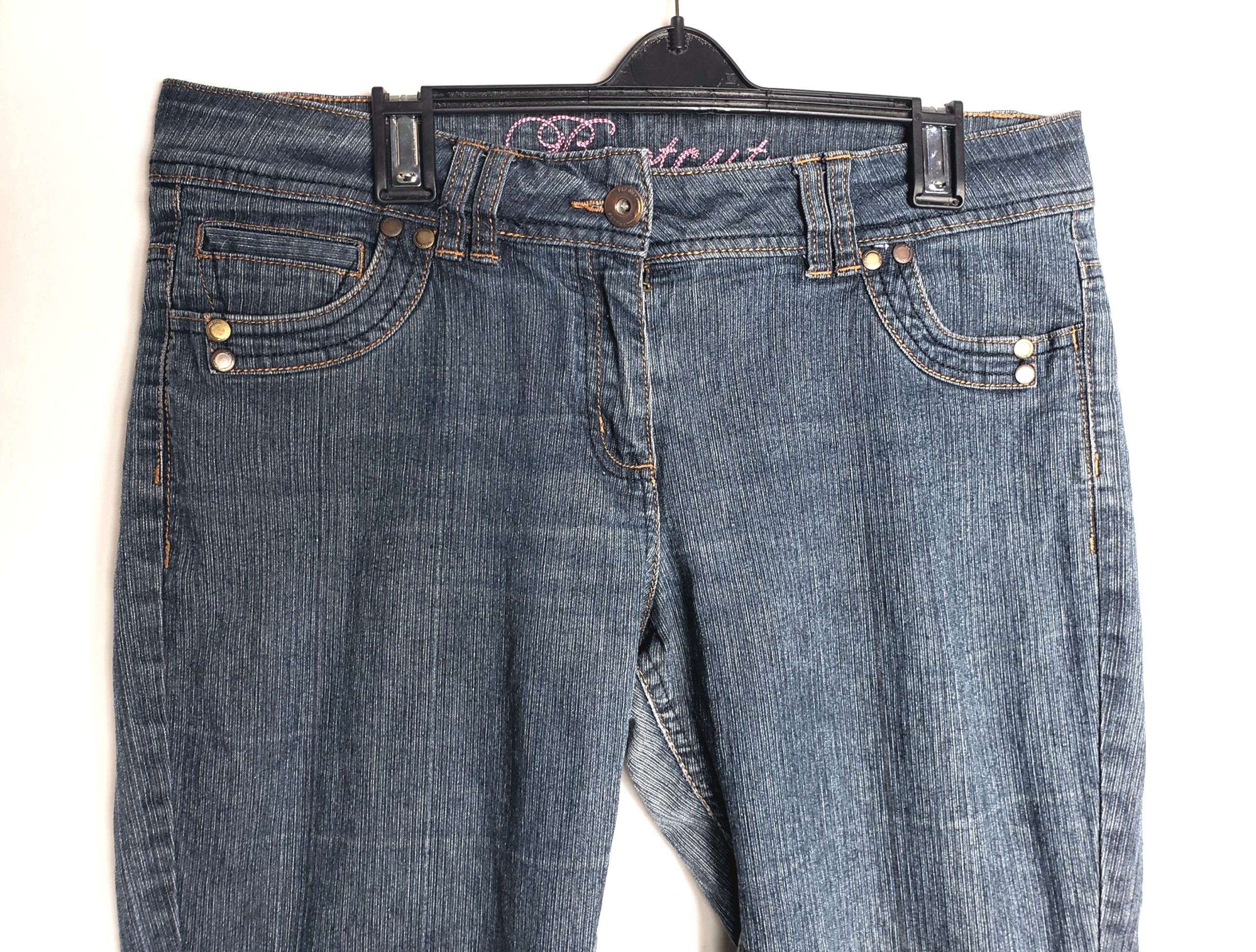 Сині джинси з вишивкою вживані жіночі повсякденні стильні 7 Сині джинси з вишивкою вживані жіночі повсякденні стильні - Зображення 7