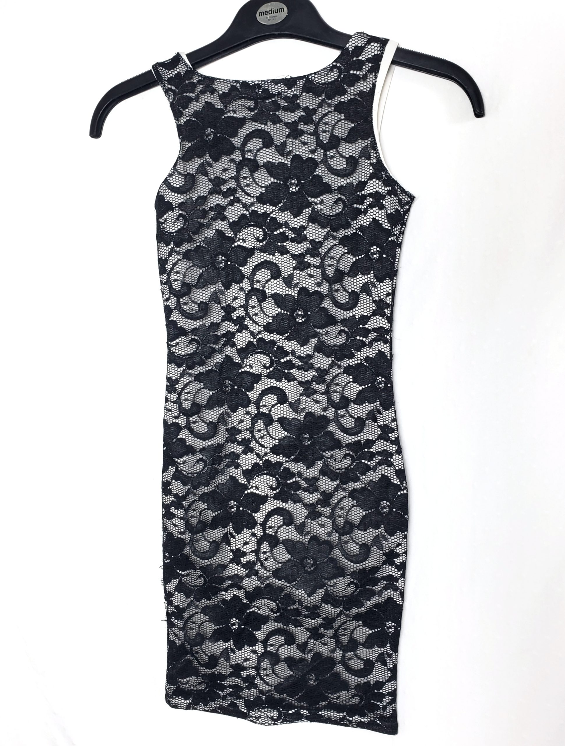 Стильна чорна сукня з мереживним принтом - елегантний міді образ розмір S 5 Стильна чорна сукня з мереживним принтом - елегантний міді образ розмір S - Зображення 5