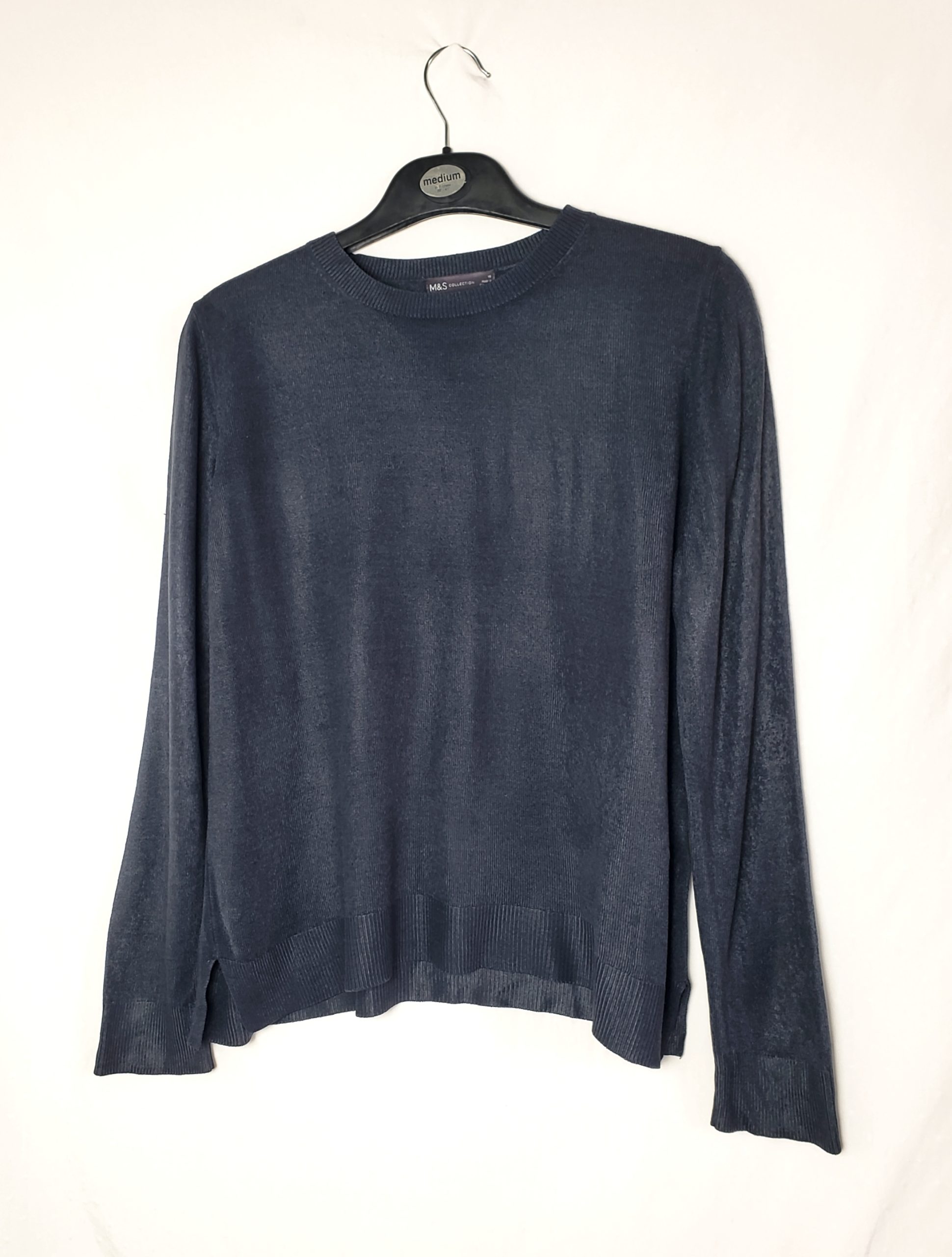Стильний синій светр M&S - елегантний акриловий джемпер у ідеальному стані 1 Стильний синій светр M&S - елегантний акриловий джемпер у ідеальному стані