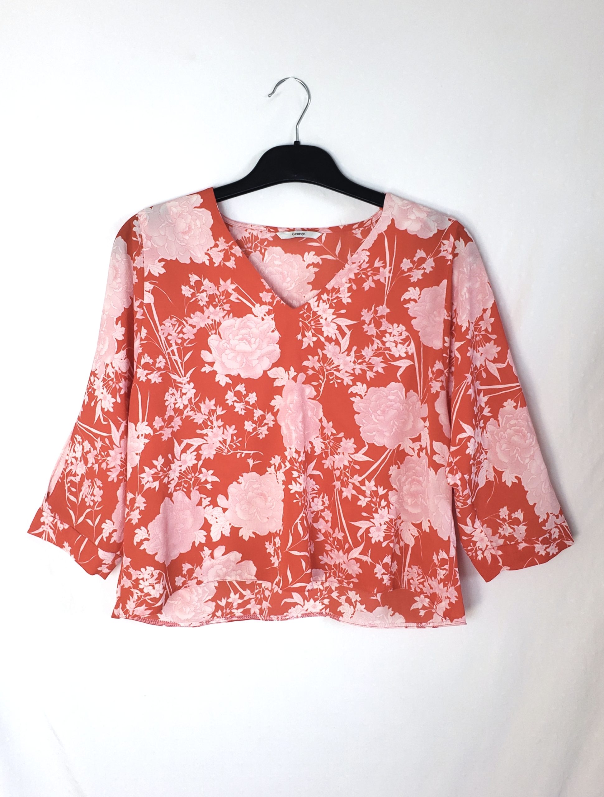 Рожева блуза George з квітковим принтом - вживаний одяг в ідеальному стані 1 Рожева блуза George з квітковим принтом - вживаний одяг в ідеальному стані