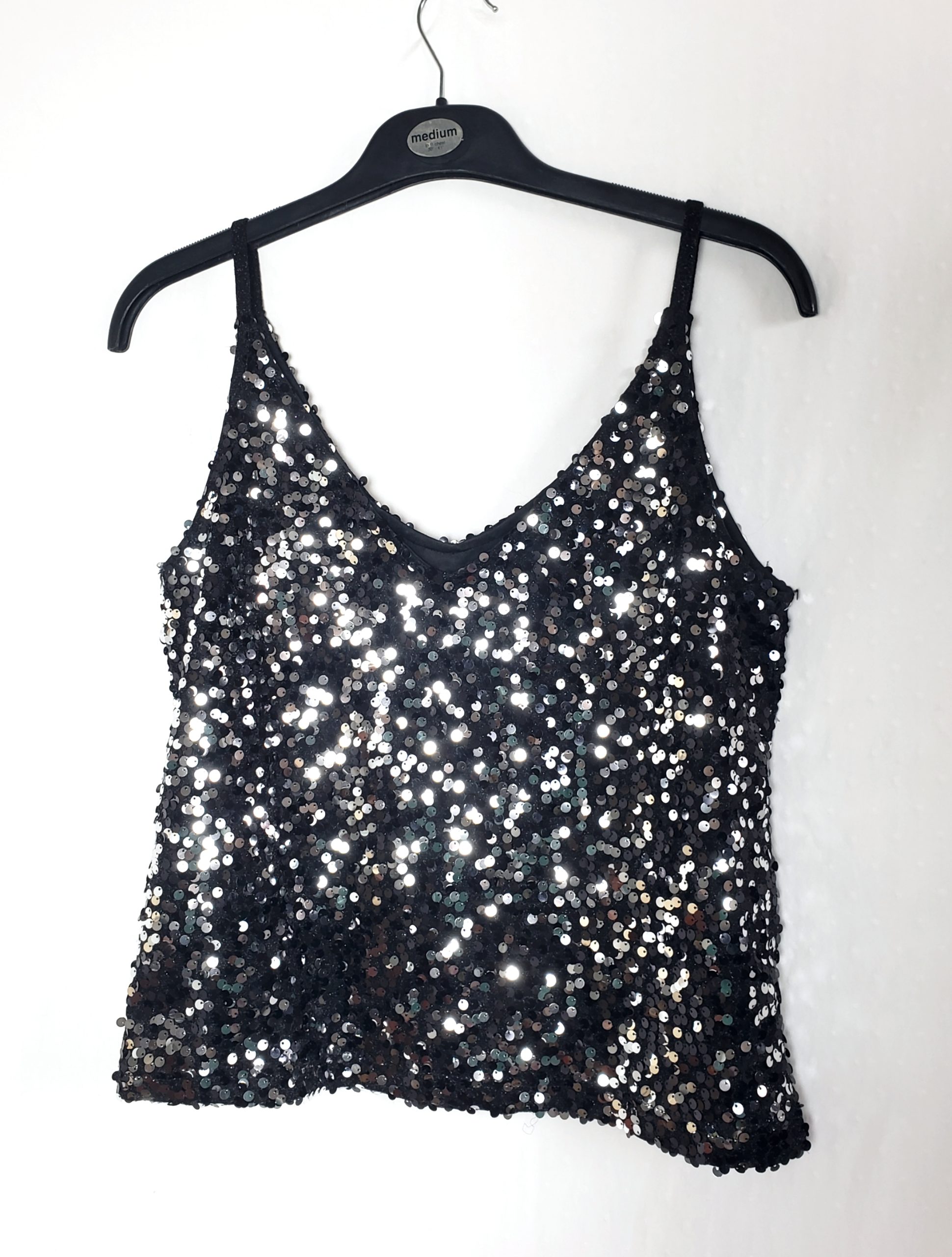 Чорний топ з паєтками Next - святковий одяг для вечірок та особливих випадків розмір 44 4 Чорний топ з паєтками Next - святковий одяг для вечірок та особливих випадків розмір 44 - Зображення 4