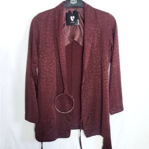 Стильний бордовий кардиган з принтом - елегантна віскозна накидка для модного образу