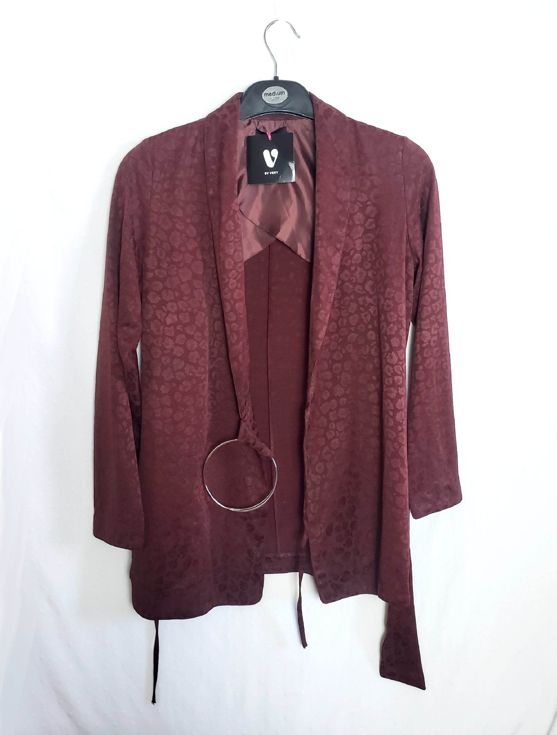 Стильний бордовий кардиган з принтом - елегантна віскозна накидка для модного образу 1 Стильний бордовий кардиган з принтом - елегантна віскозна накидка для модного образу