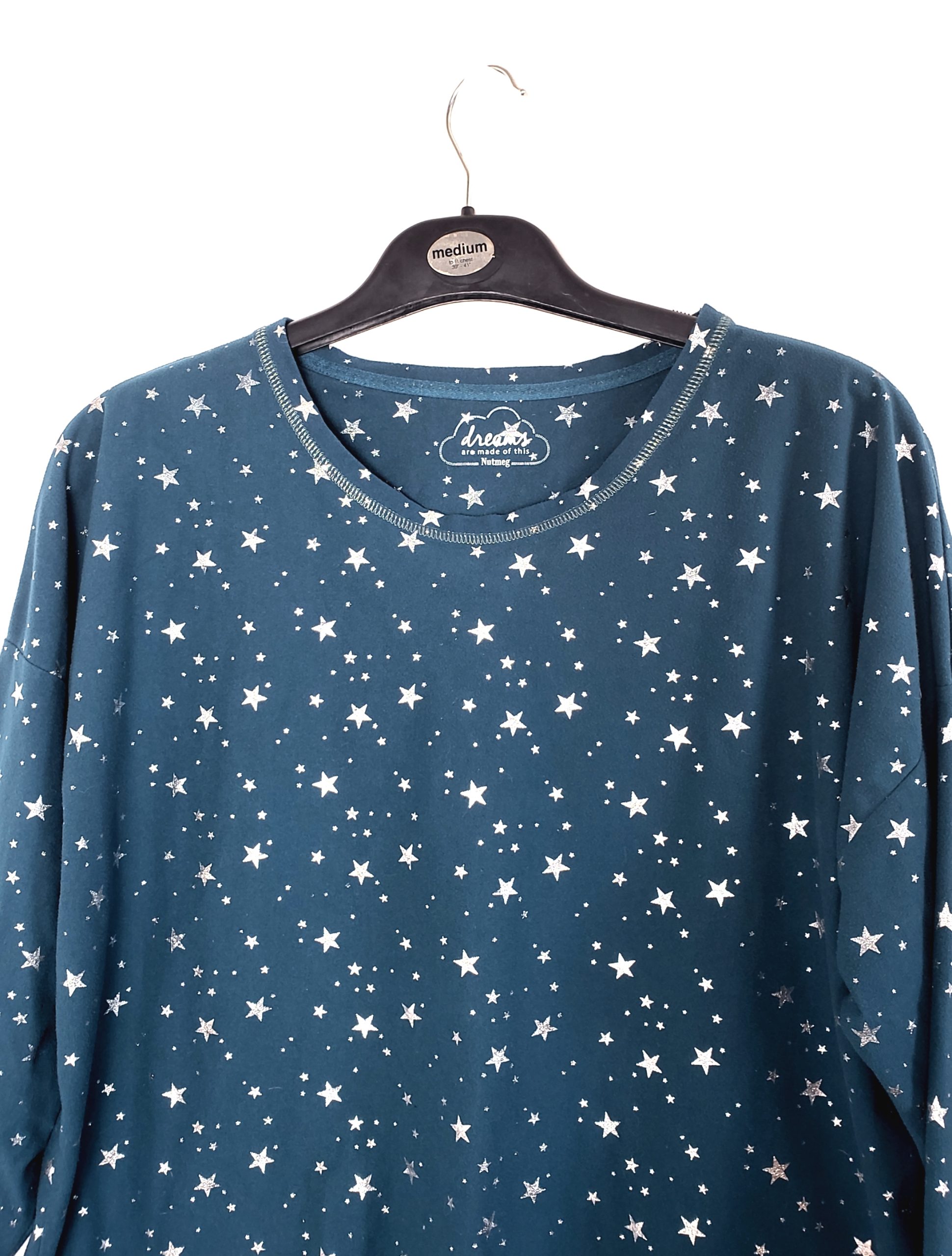 Стильний бірюзовий лонгслів з зірками - елегантна мода для мрійниць 2 Стильний бірюзовий лонгслів з зірками - елегантна мода для мрійниць - Зображення 2