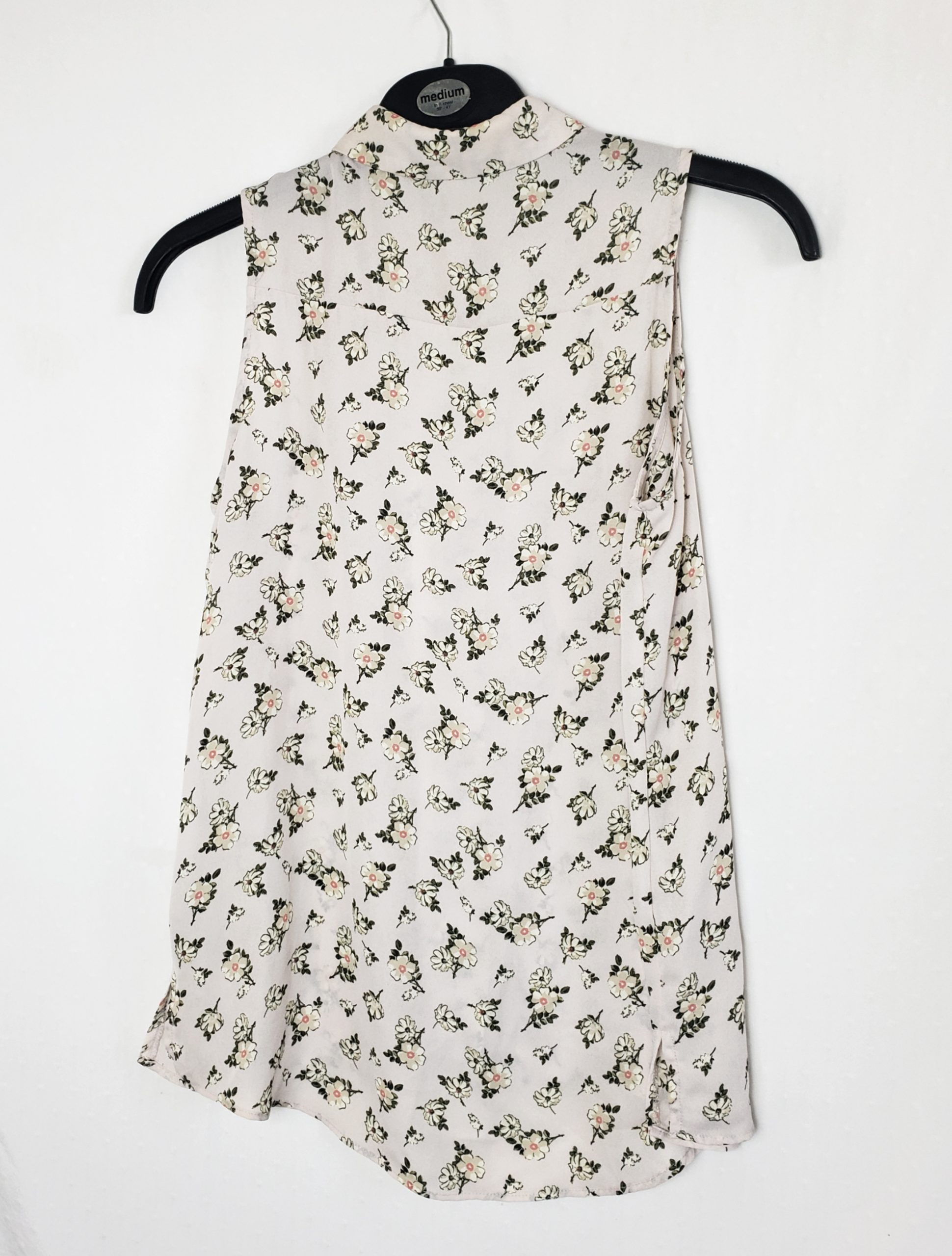 Біла сорочка без рукавів з квітковим принтом - літній офісний стиль повсякденний одяг 3 Біла сорочка без рукавів з квітковим принтом - літній офісний стиль повсякденний одяг - Зображення 3