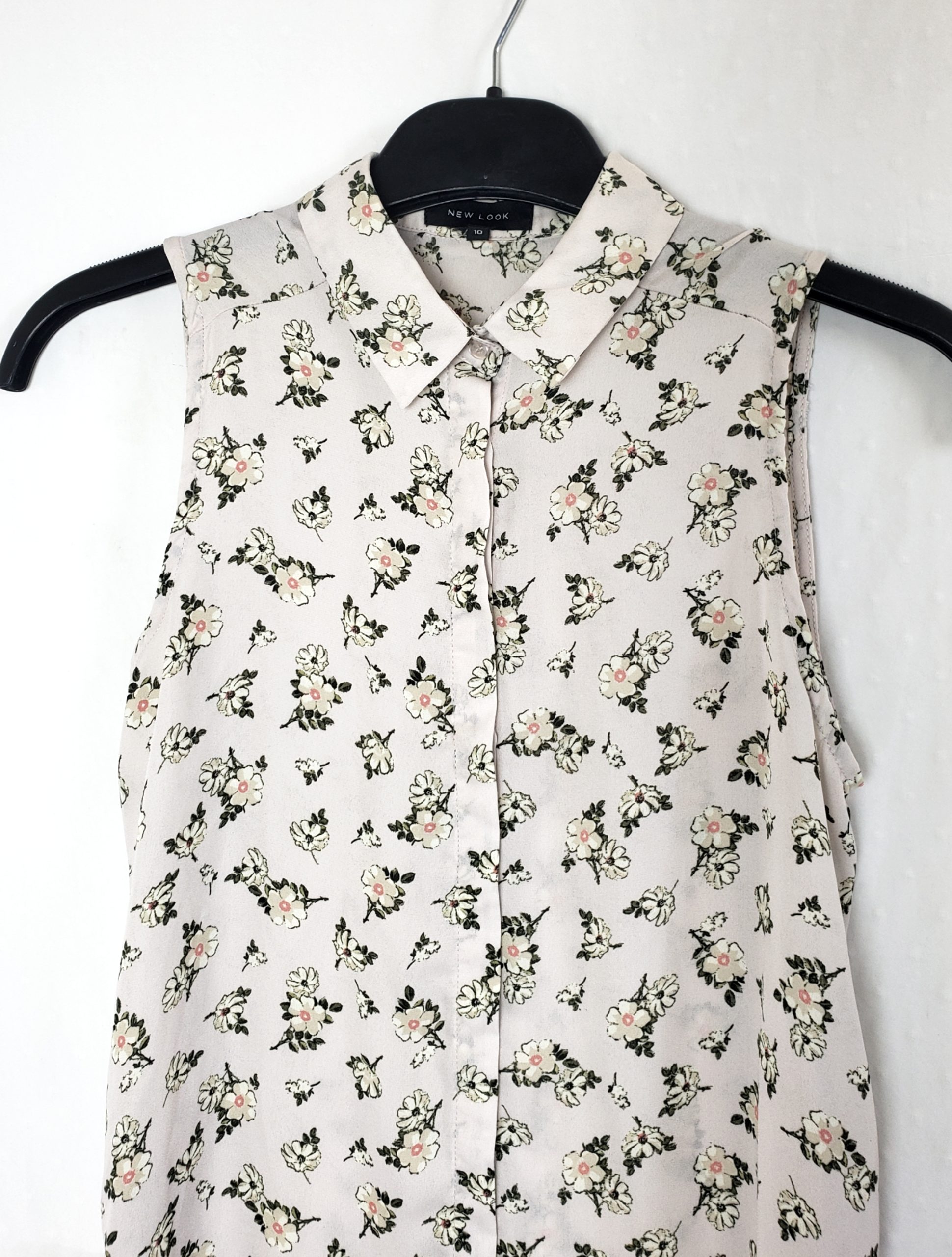 Біла сорочка без рукавів з квітковим принтом - літній офісний стиль повсякденний одяг 2 Біла сорочка без рукавів з квітковим принтом - літній офісний стиль повсякденний одяг - Зображення 2