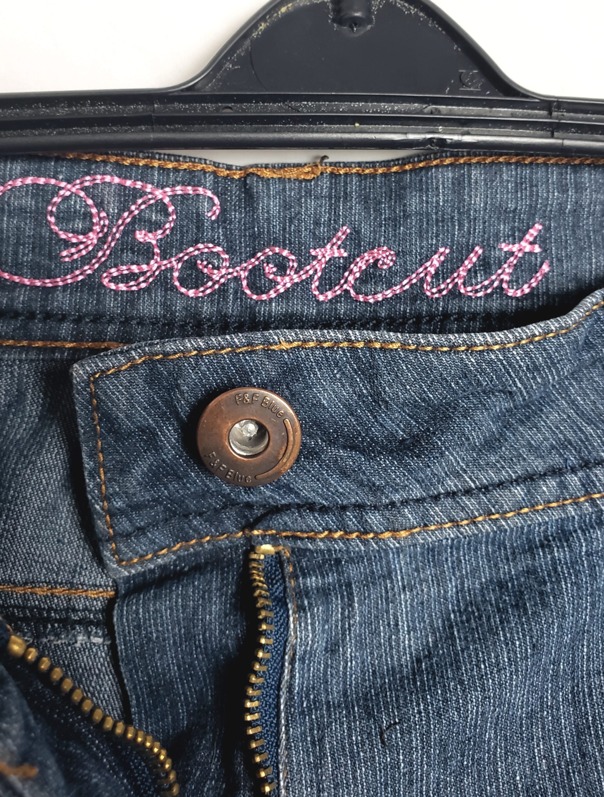 Сині джинси з вишивкою вживані жіночі повсякденні стильні 4 Сині джинси з вишивкою вживані жіночі повсякденні стильні - Зображення 4