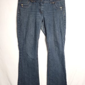 Сині джинси з вишивкою вживані жіночі повсякденні стильні