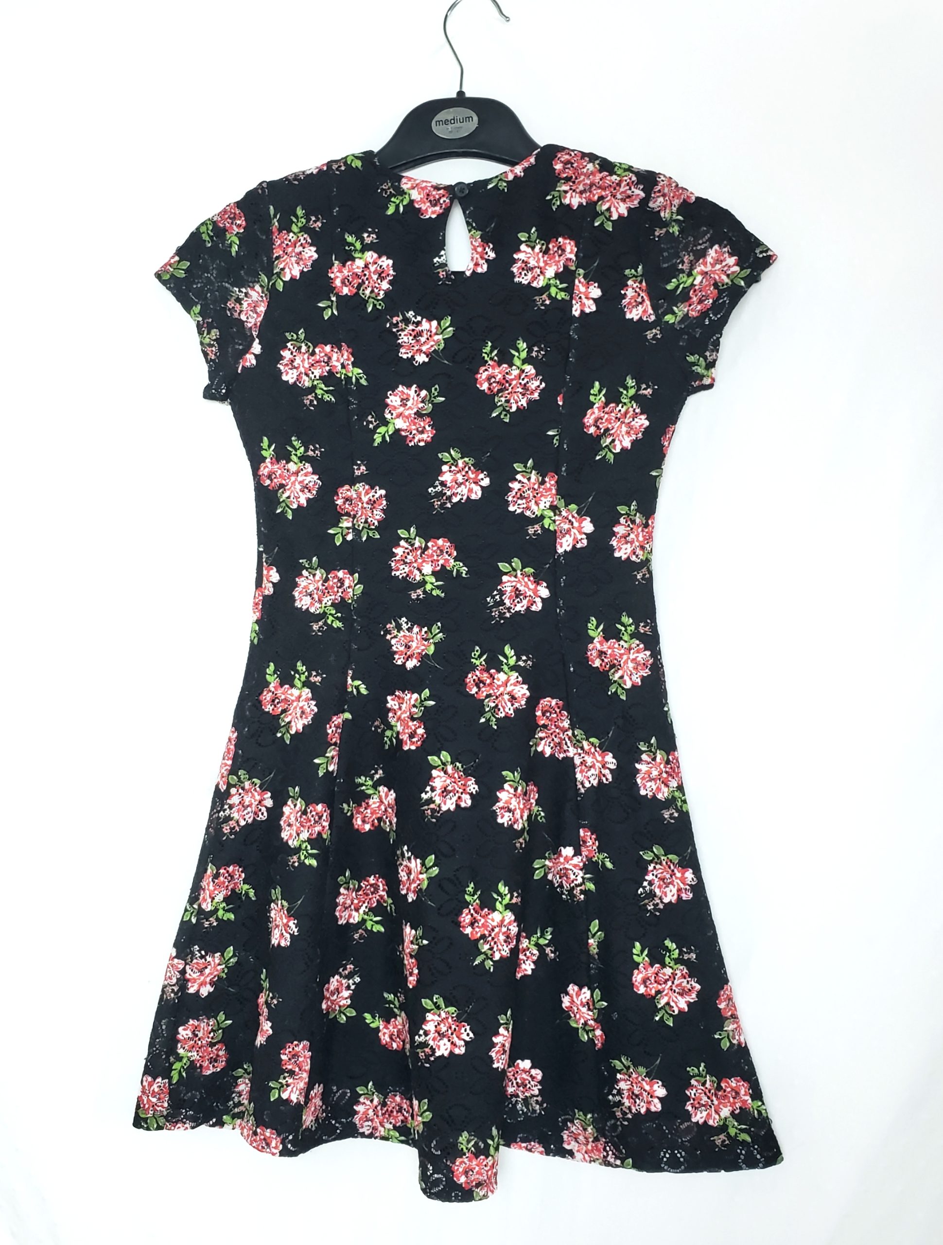 Чорна сукня з квітковим принтом для дівчинки 11-12 років - стильний одяг на кожен день та свята 2 Чорна сукня з квітковим принтом для дівчинки 11-12 років - стильний одяг на кожен день та свята - Зображення 2