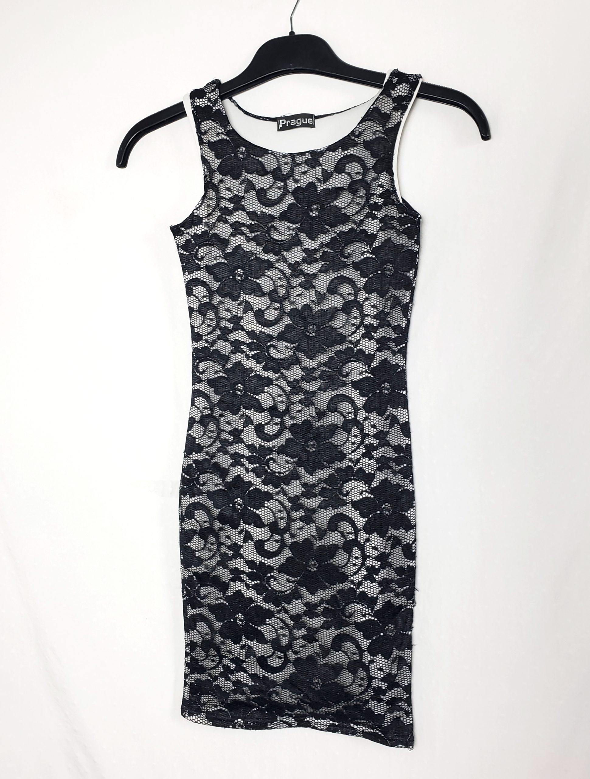 Стильна чорна сукня з мереживним принтом - елегантний міді образ розмір S 1 Стильна чорна сукня з мереживним принтом - елегантний міді образ розмір S