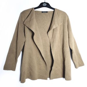 Елегантний бежевий кардиган з акрилу - жіночий в'язаний кардиган без застібок в ідеальному стані