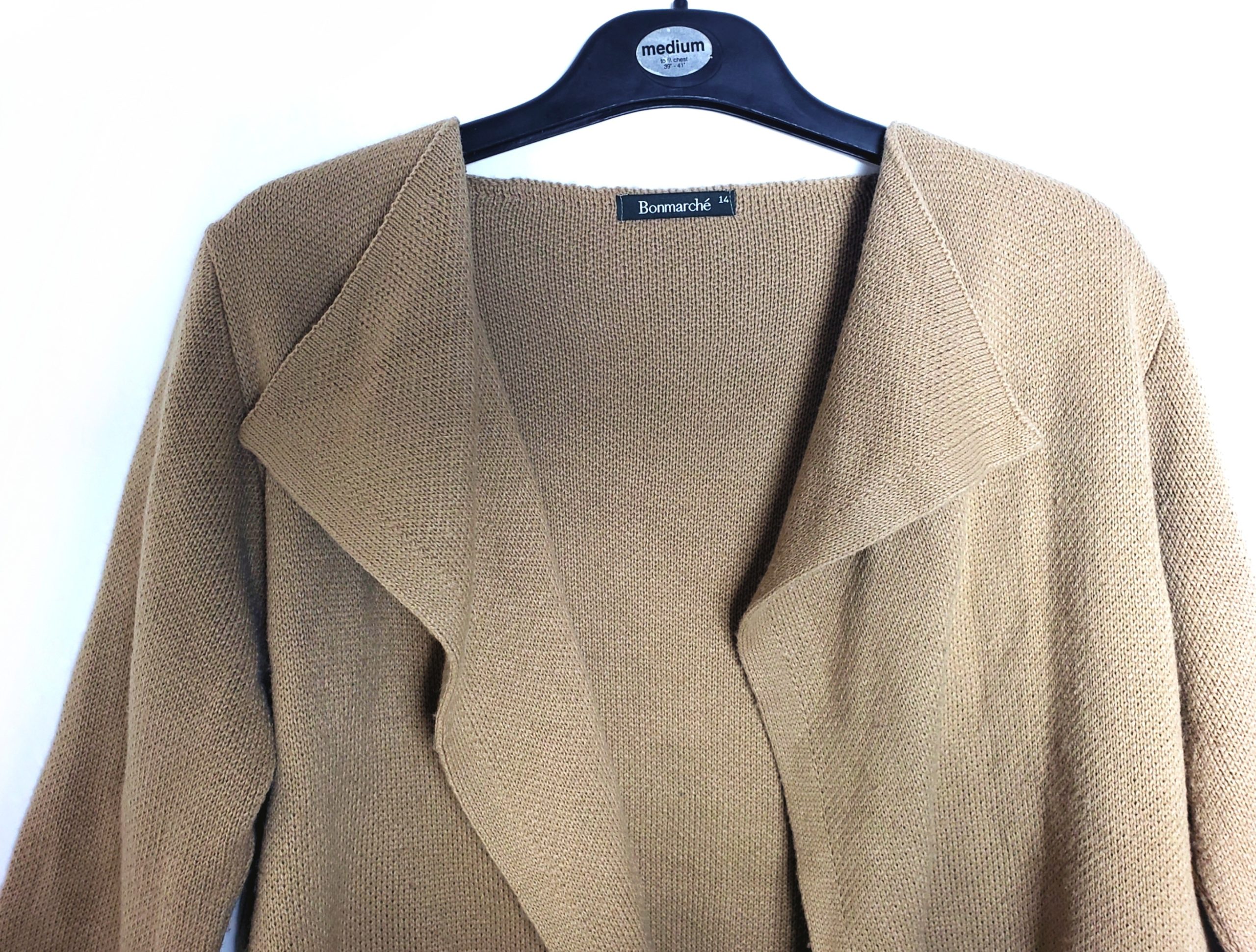 Елегантний бежевий кардиган з акрилу - жіночий в'язаний кардиган без застібок в ідеальному стані 3 Елегантний бежевий кардиган з акрилу - жіночий в'язаний кардиган без застібок в ідеальному стані - Зображення 3