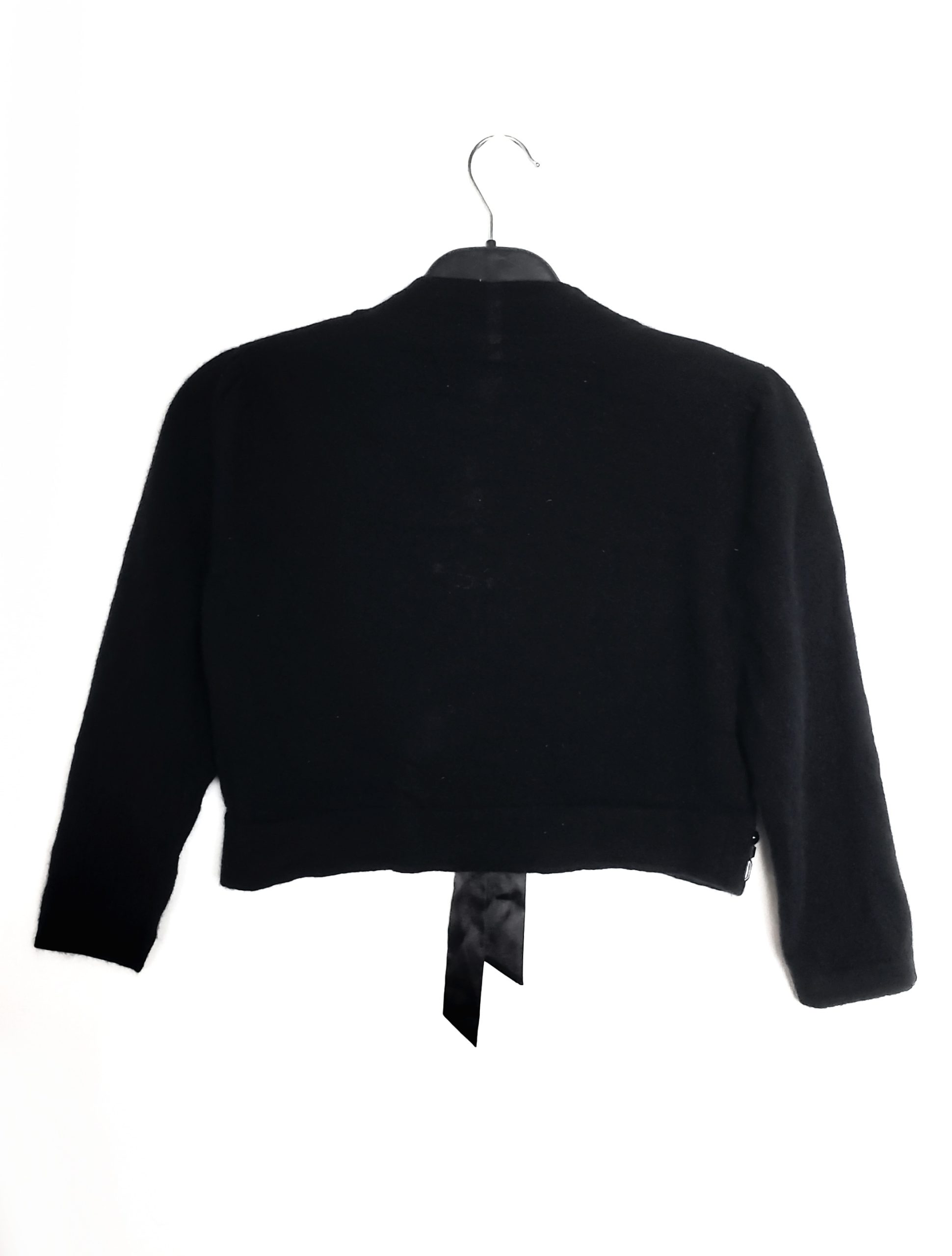 Чорне болеро з ангори та вовни з декором - елегантний кардиган для особливих випадків 3 Чорне болеро з ангори та вовни з декором - елегантний кардиган для особливих випадків - Зображення 3