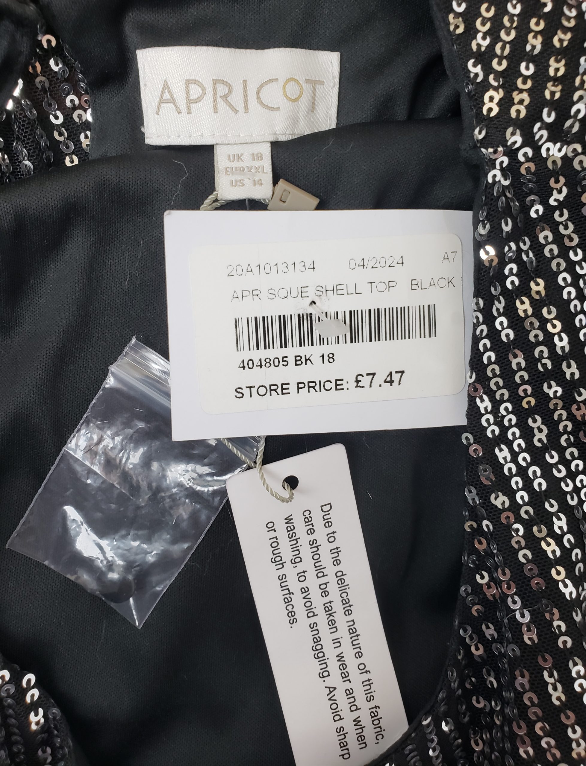 Чорний топ з паєтками без рукавів Apricot - елегантний святковий топ жіночий 4 Чорний топ з паєтками без рукавів Apricot - елегантний святковий топ жіночий - Зображення 4