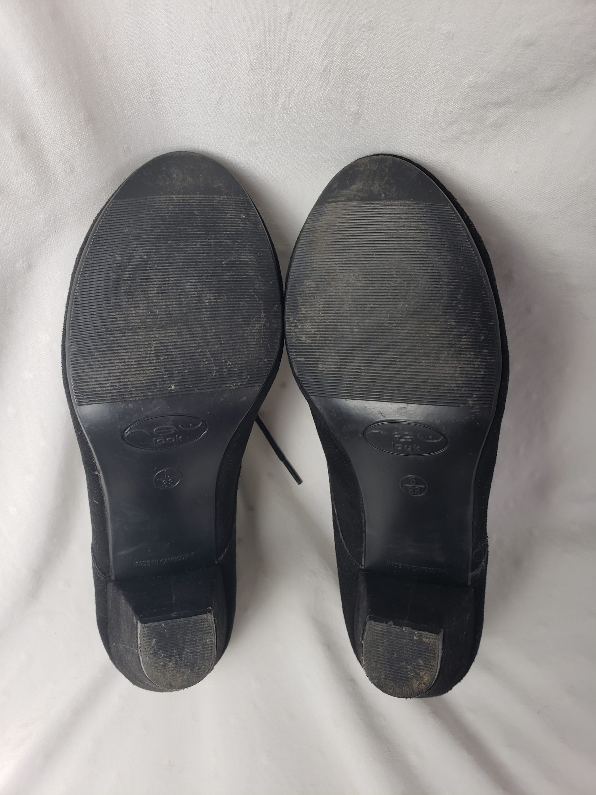 Чорні черевики з каблуком 8 см розмір 38 - штучна замша, весна-літо-осінь 8 Чорні черевики з каблуком 8 см розмір 38 - штучна замша, весна-літо-осінь - Зображення 8