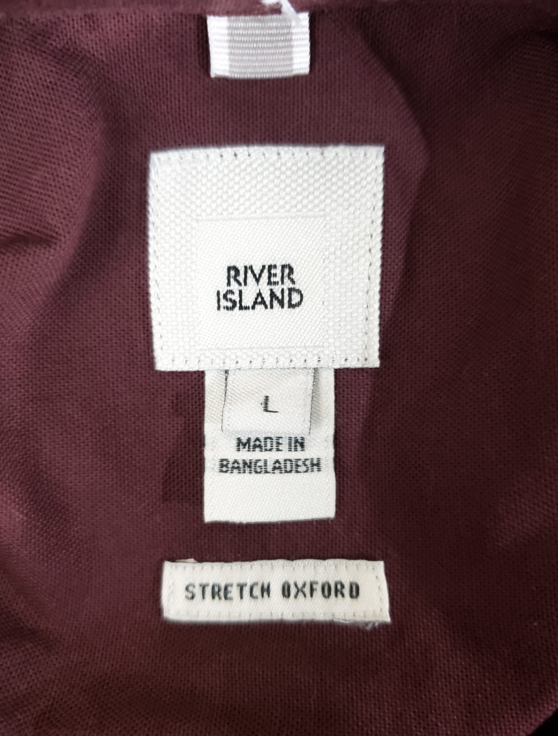 Бордова сорочка River Island з коротким рукавом - чоловіча stretch oxford сорочка L розмір 7 Бордова сорочка River Island з коротким рукавом - чоловіча stretch oxford сорочка L розмір - Зображення 7