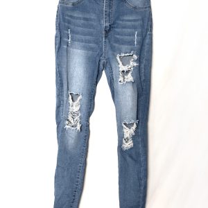 Стильні рвані джинси SHEIN - модний синій з елегантними потертостями