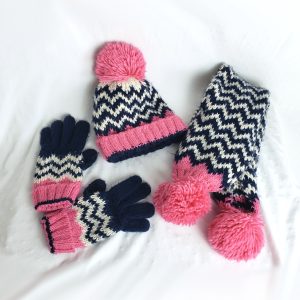 Комплект дитячий зимовий шапка шарф рукавички акрил різноколірний Next 7-10 років