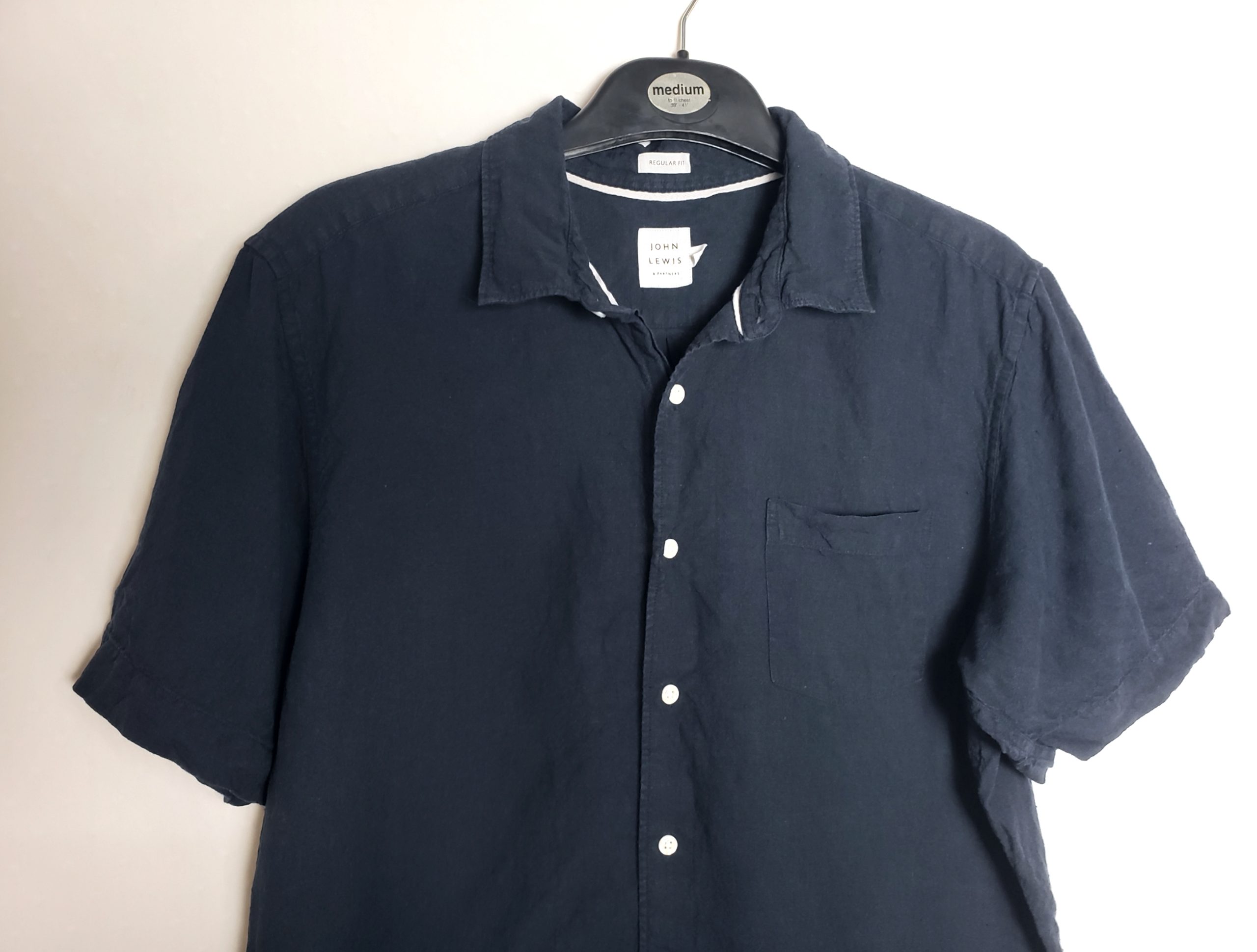 Чоловіча лляна сорочка John Lewis синя з коротким рукавом - ідеальний стан 4 Чоловіча лляна сорочка John Lewis синя з коротким рукавом - ідеальний стан - Зображення 4