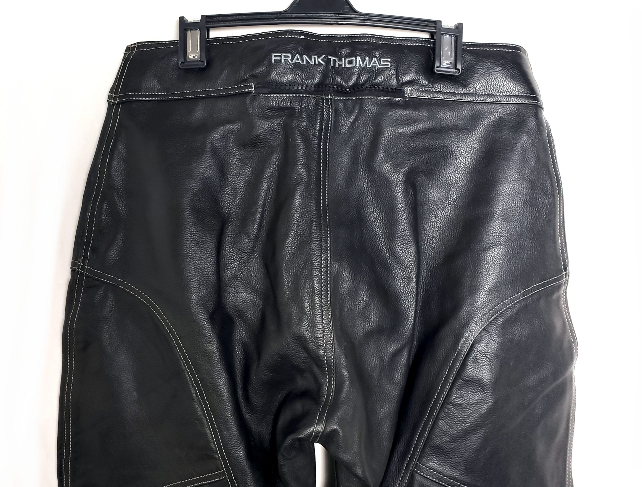 Жіночі шкіряні штани Frank Thomas для мотоциклу - чорна шкіра vintage стиль 4 Жіночі шкіряні штани Frank Thomas для мотоциклу - чорна шкіра vintage стиль - Зображення 4