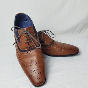 Чоловічі шкіряні туфлі Charles Southwell 40 розмір коричневі з фіолетовими вставками