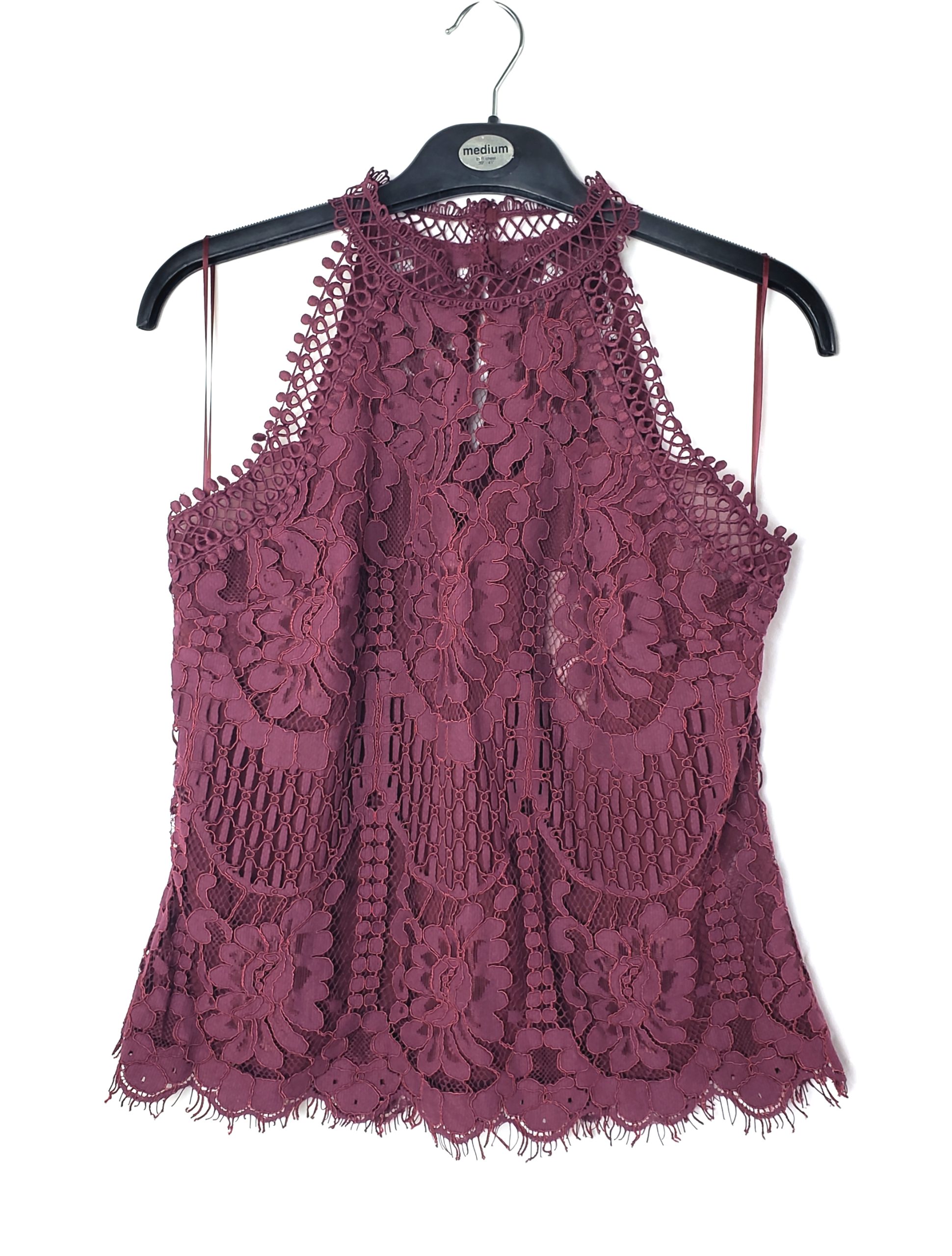 Елегантна бордова блуза з мереживом - стильний топ для модних жінок 1 Елегантна бордова блуза з мереживом - стильний топ для модних жінок