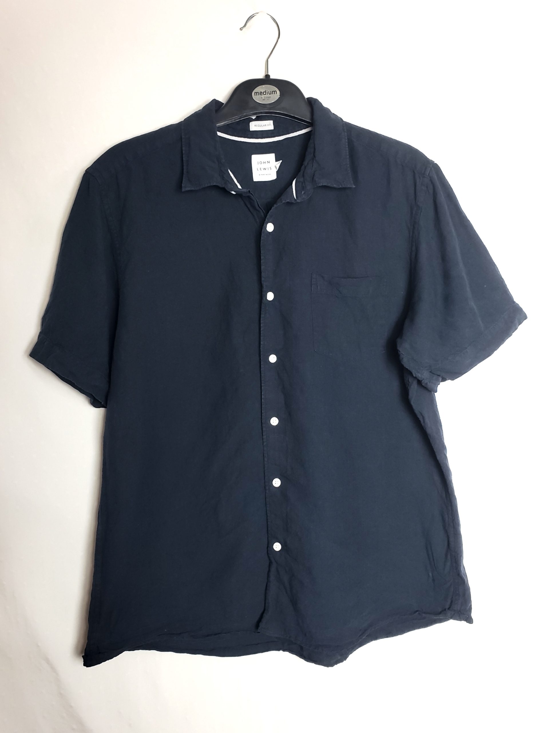 Чоловіча лляна сорочка John Lewis синя з коротким рукавом - ідеальний стан 3 Чоловіча лляна сорочка John Lewis синя з коротким рукавом - ідеальний стан - Зображення 3