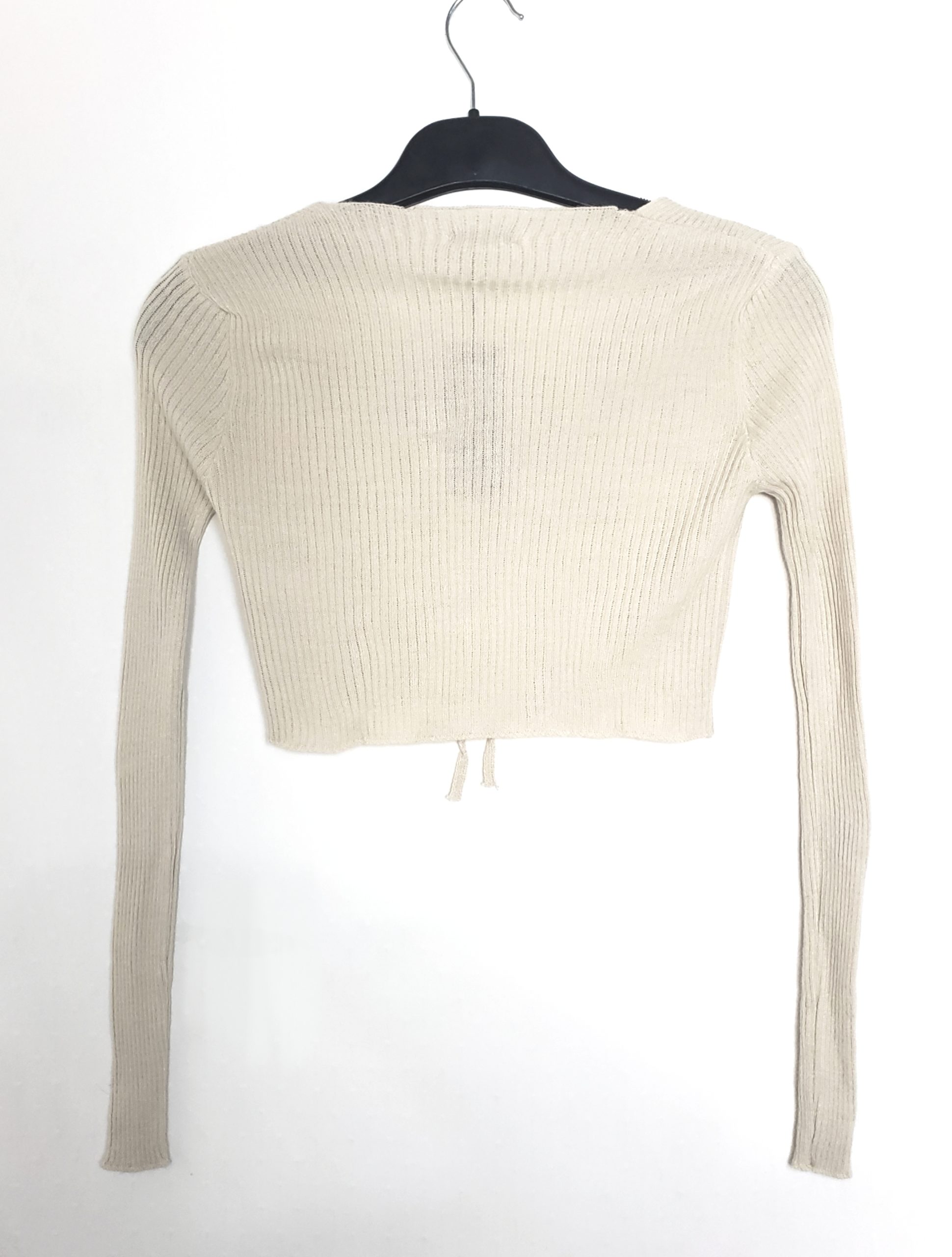 Стильний бежевий кардиган з зав'язками - модний трикотажний топ для елегантного образу 2 Стильний бежевий кардиган з зав'язками - модний трикотажний топ для елегантного образу - Зображення 2