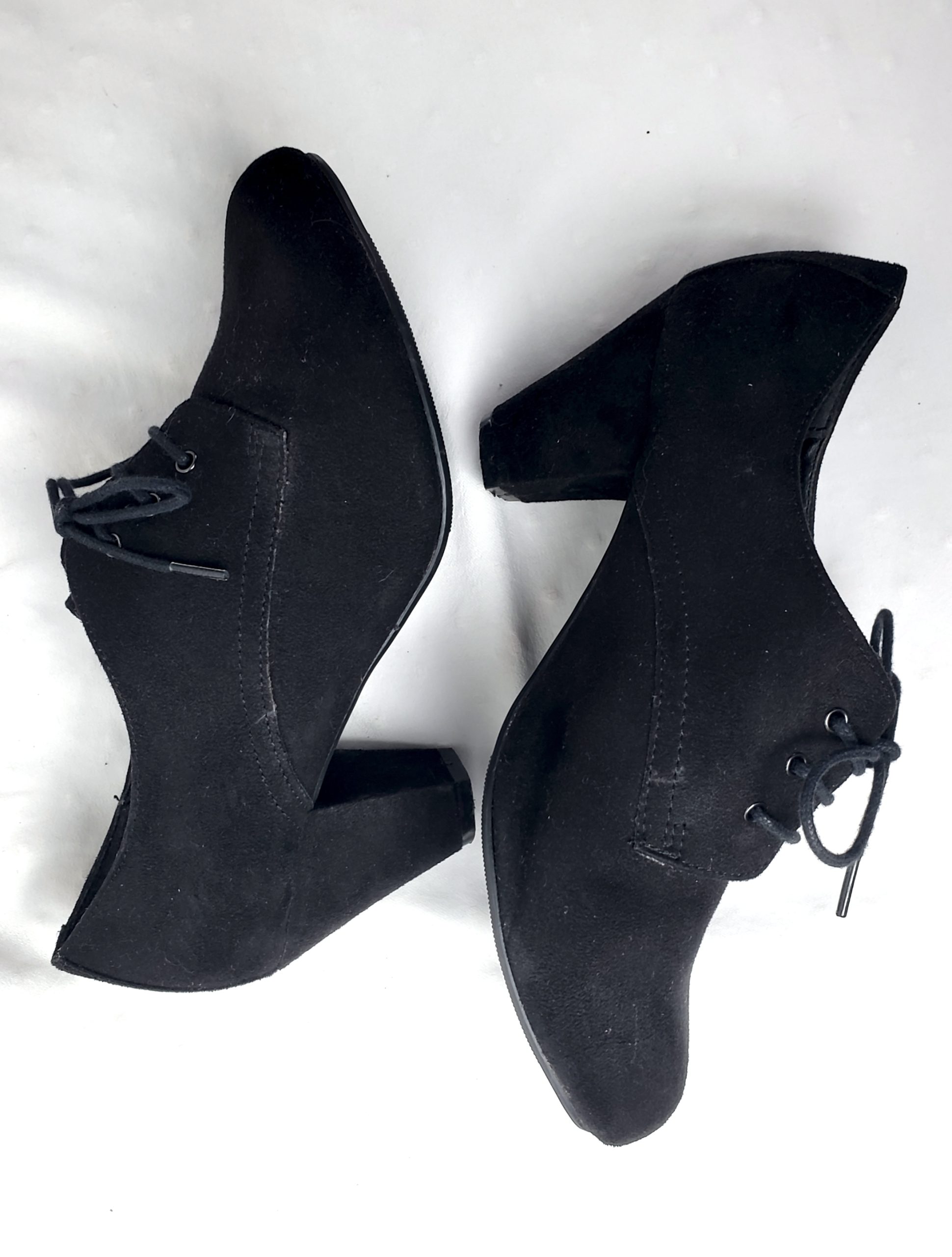 Чорні черевики з каблуком 8 см розмір 38 - штучна замша, весна-літо-осінь 3 Чорні черевики з каблуком 8 см розмір 38 - штучна замша, весна-літо-осінь - Зображення 3