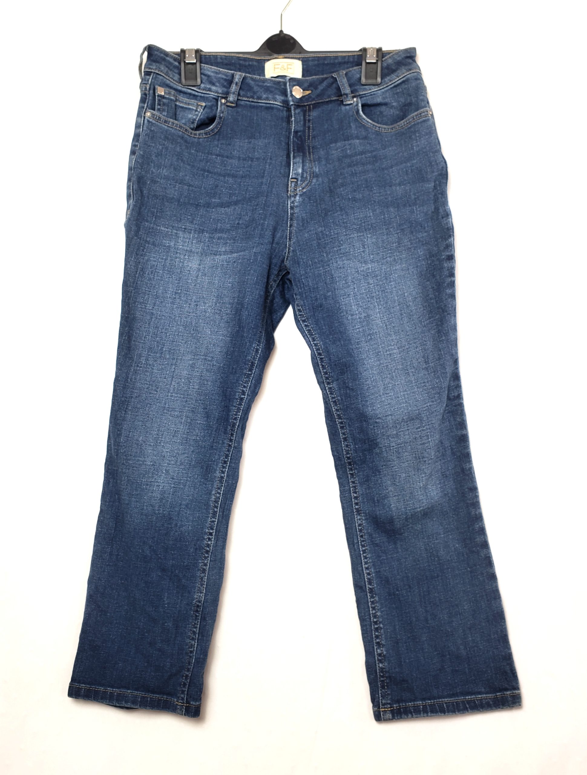 Темно-сині жіночі джинси F&F у ідеальному стані - комфорт для щоденного носіння та офісного стилю 1 Темно-сині жіночі джинси F&F у ідеальному стані - комфорт для щоденного носіння та офісного стилю