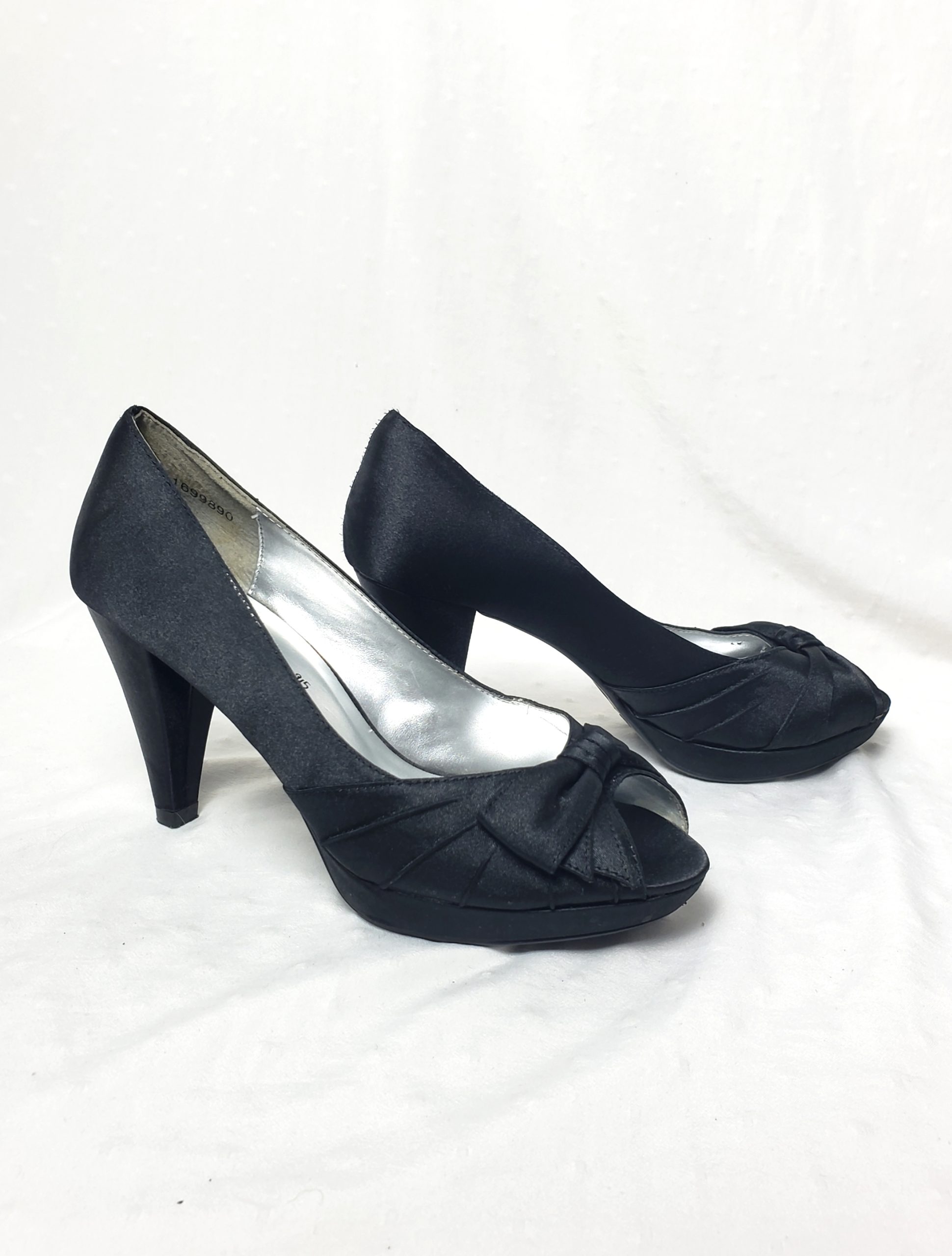 Літні чорні туфлі на каблуку 10 см розмір 38 - елегантне взуття для офісу та свят 1 Літні чорні туфлі на каблуку 10 см розмір 38 - елегантне взуття для офісу та свят