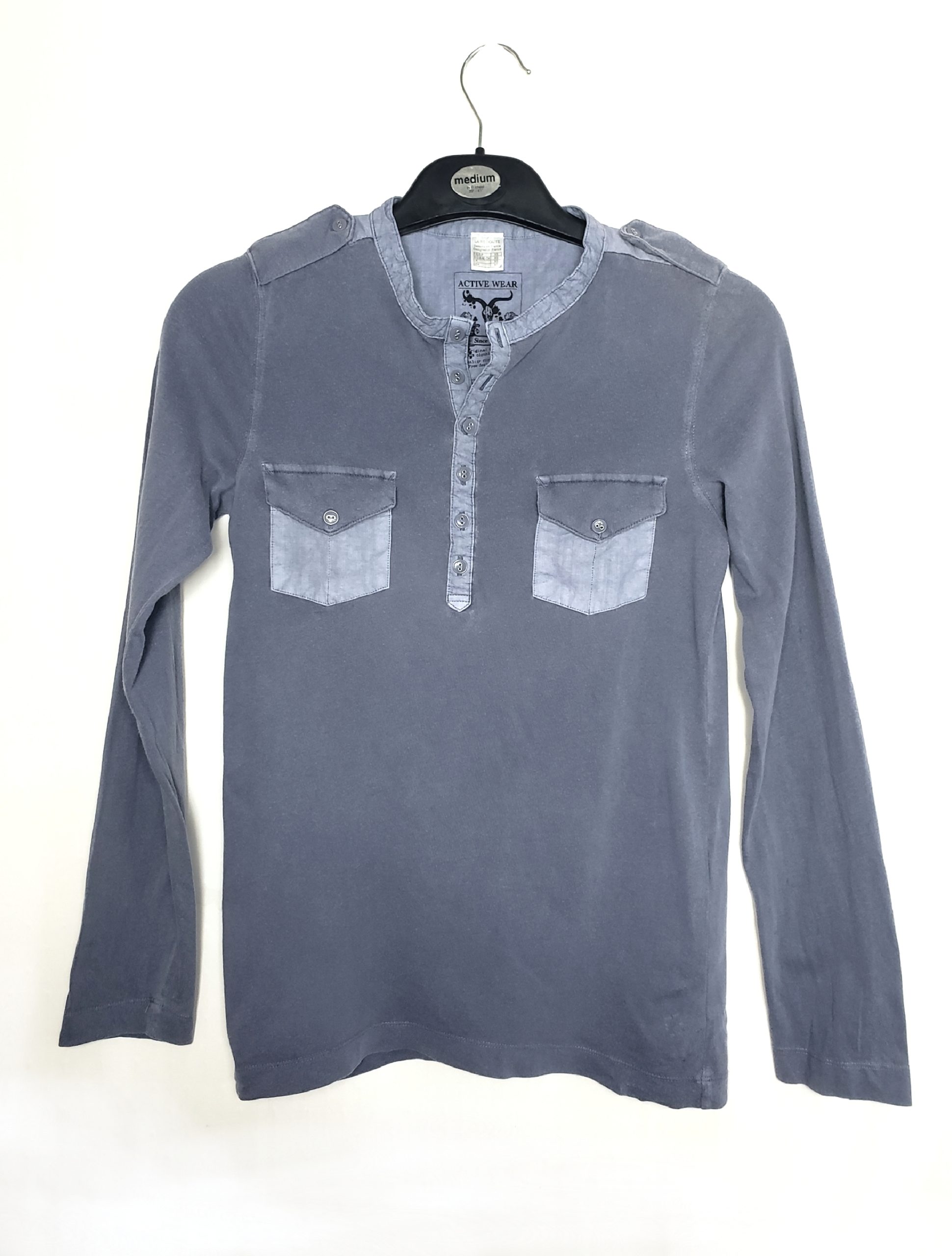 Сіра бавовняна сорочка з довгим рукавом - повсякденний стиль для офісу та відпочинку 1 Сіра бавовняна сорочка з довгим рукавом - повсякденний стиль для офісу та відпочинку