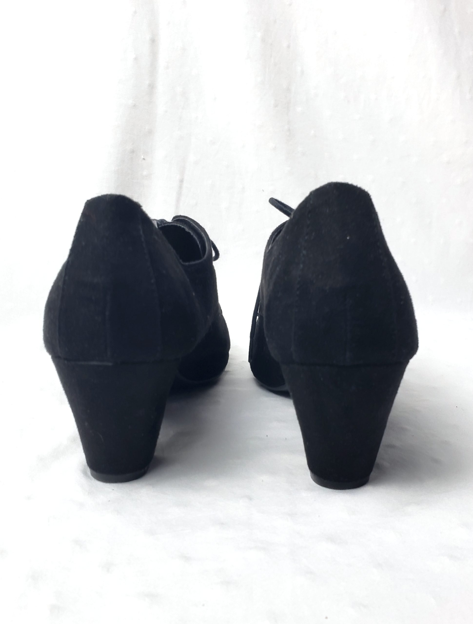 Чорні черевики з каблуком 8 см розмір 38 - штучна замша, весна-літо-осінь 7 Чорні черевики з каблуком 8 см розмір 38 - штучна замша, весна-літо-осінь - Зображення 7