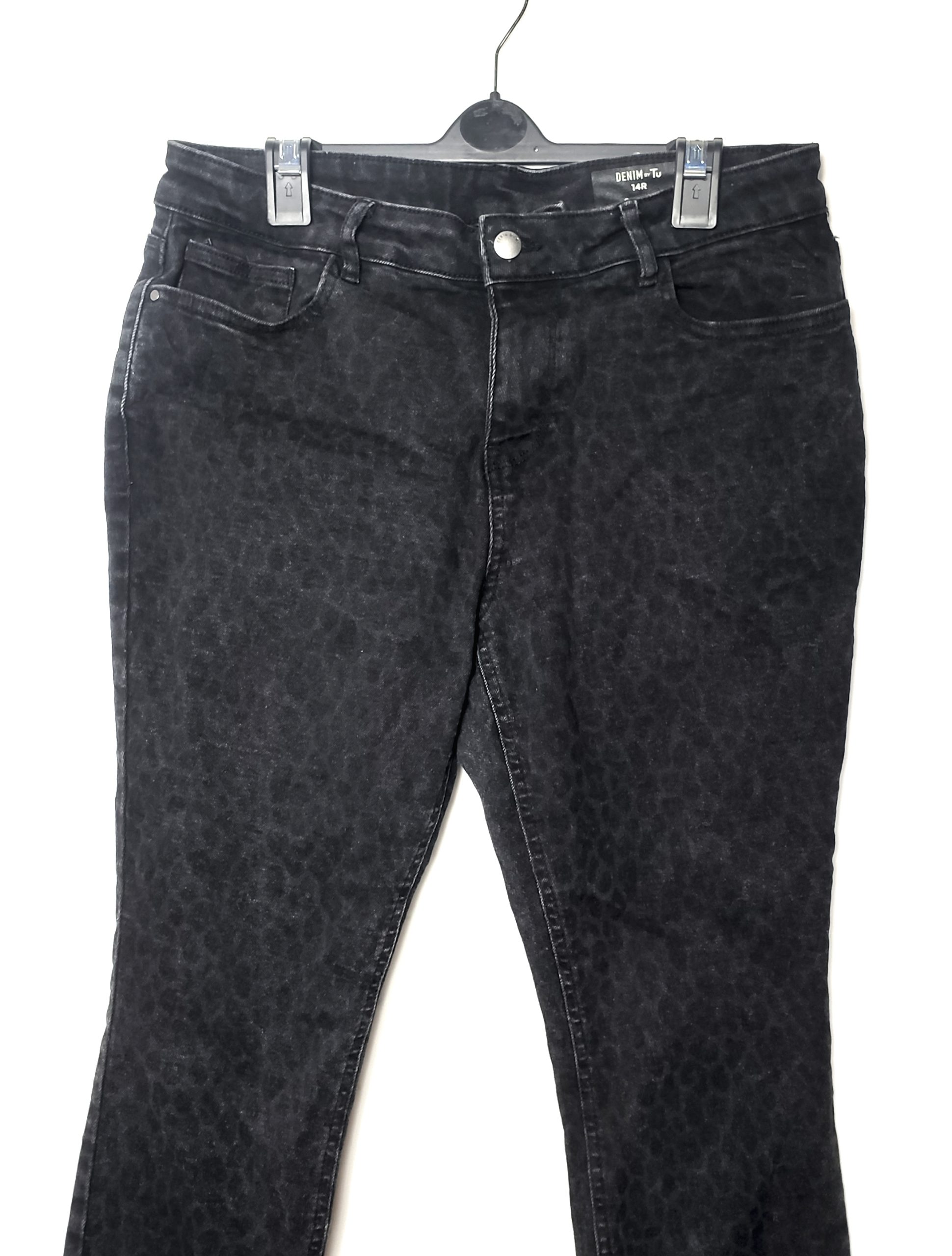 Чорні джинси скінні з принтом - стильні вживані джинси для повсякденного образу 2 Чорні джинси скінні з принтом - стильні вживані джинси для повсякденного образу - Зображення 2