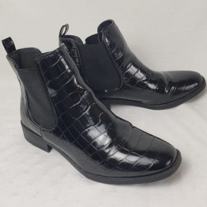Чорні жіночі черевики челсі з крокодиловим принтом 37 розмір - стильне взуття для весни та осені