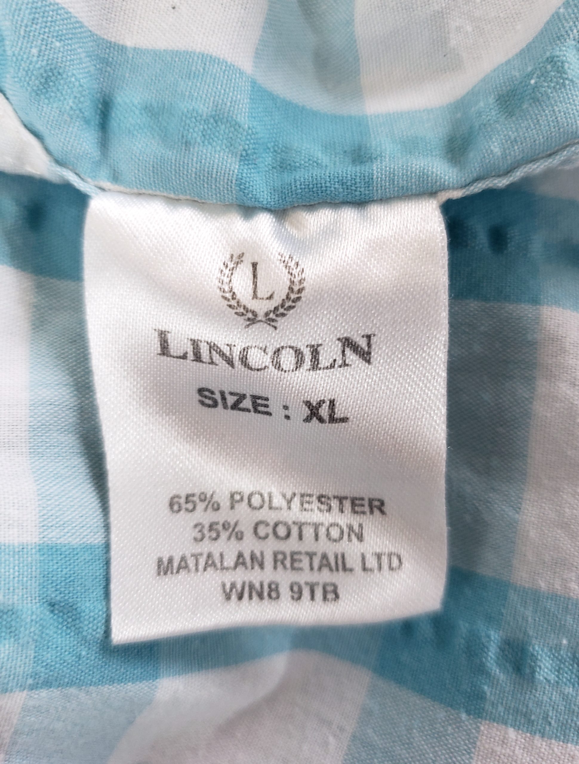Сорочка чоловіча в клітинку Lincoln біло-синя літня casual повсякденна вживана 8 Сорочка чоловіча в клітинку Lincoln біло-синя літня casual повсякденна вживана - Зображення 8