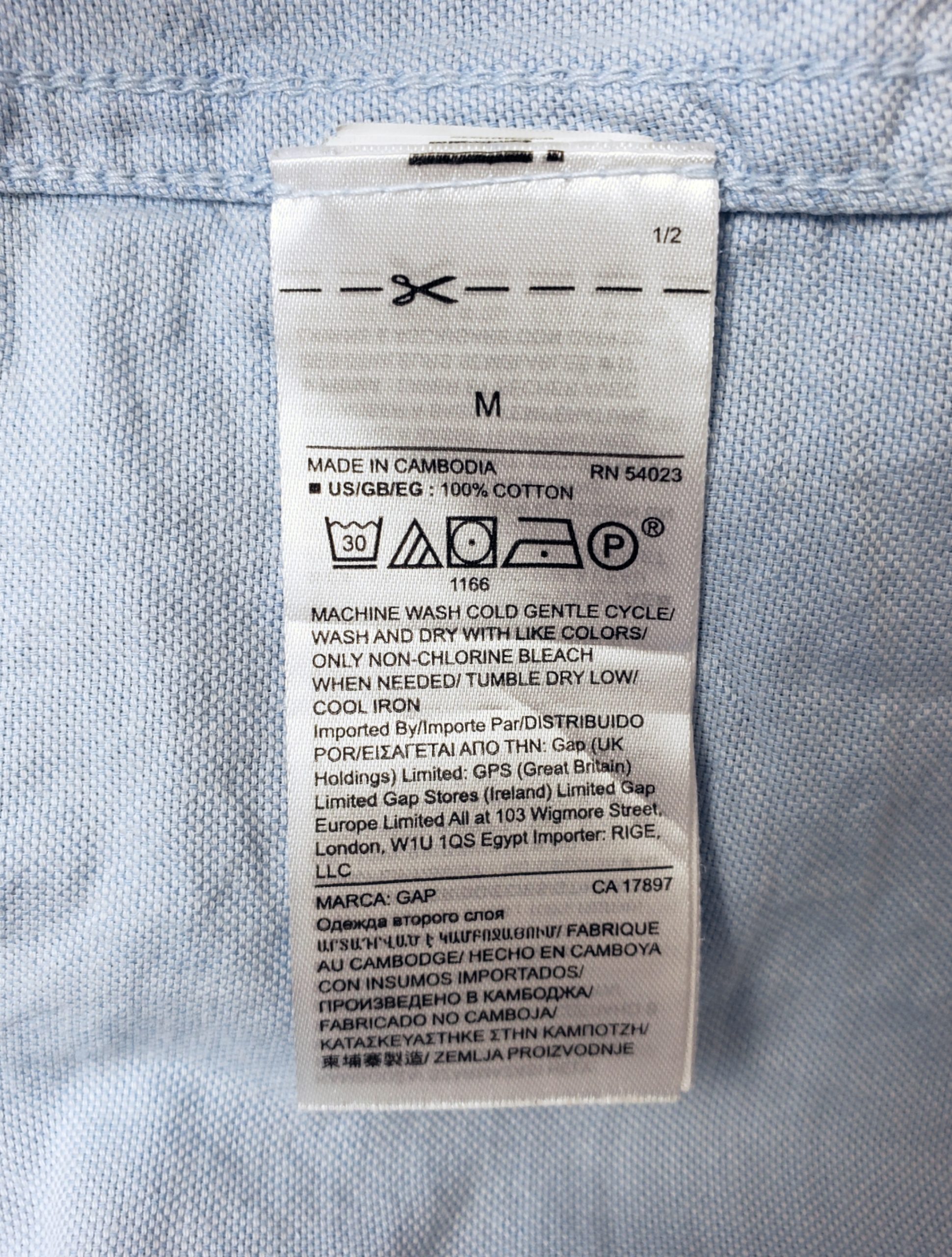 Стильна бакитна сорочка GAP - елегантний бавовняний тренд для модного образу 7 Стильна бакитна сорочка GAP - елегантний бавовняний тренд для модного образу - Зображення 7