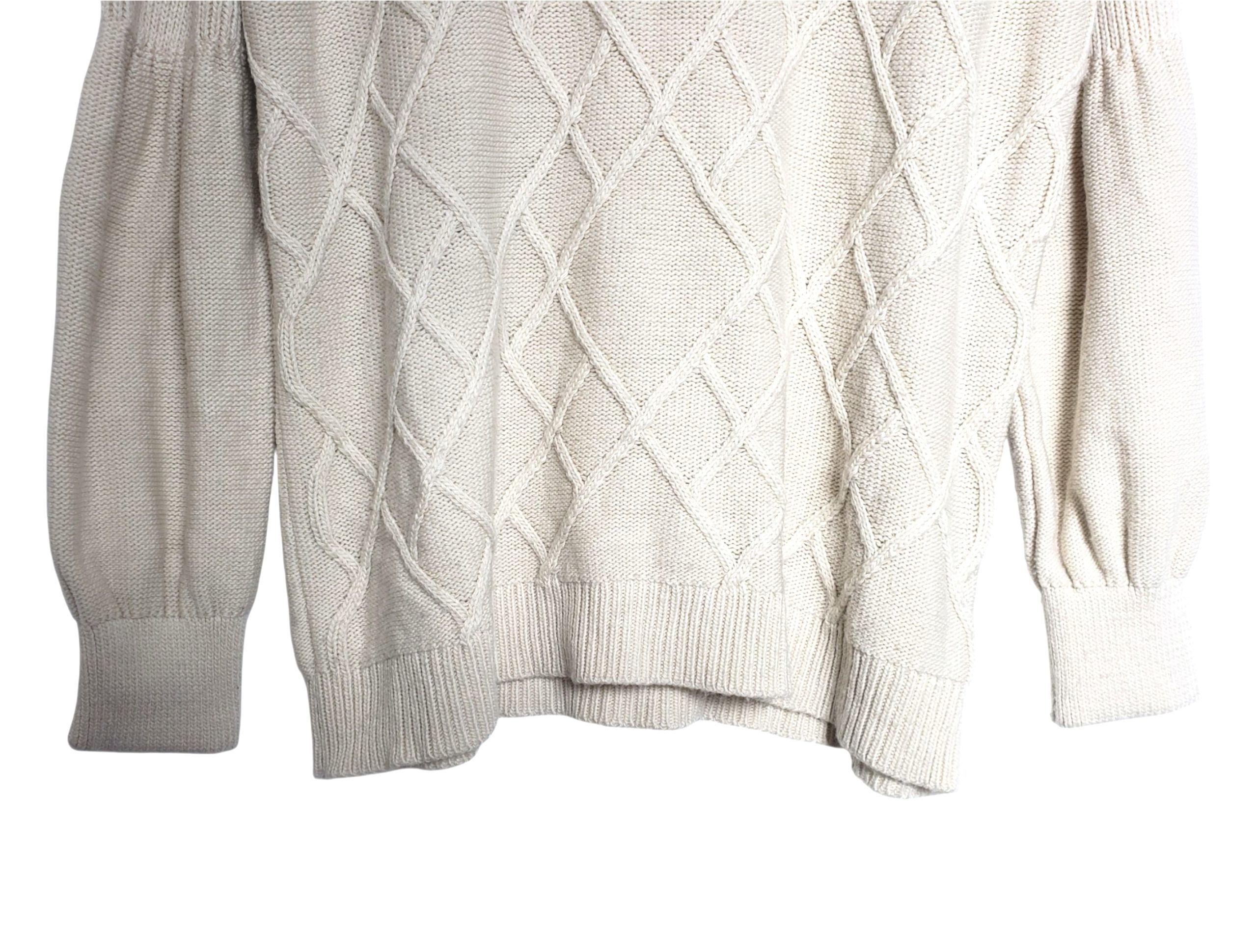 Бежевий светр жіночий з аранським візерунком Papaya - акриловий в'язаний пуловер XL 5 Бежевий светр жіночий з аранським візерунком Papaya - акриловий в'язаний пуловер XL - Зображення 5