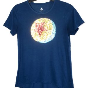 Синя футболка з паєтками - стильний топ для вечірок та повсякденного носіння