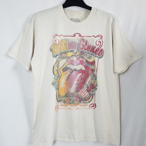 Стильна вінтажна футболка Rolling Stones - модний рок принт, елегантний білий дизайн