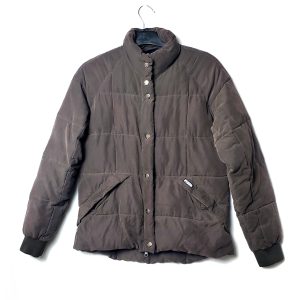 Коричнева стьогана куртка Puffa - вінтажний стиль для осені та зими, повсякденний верхній одяг