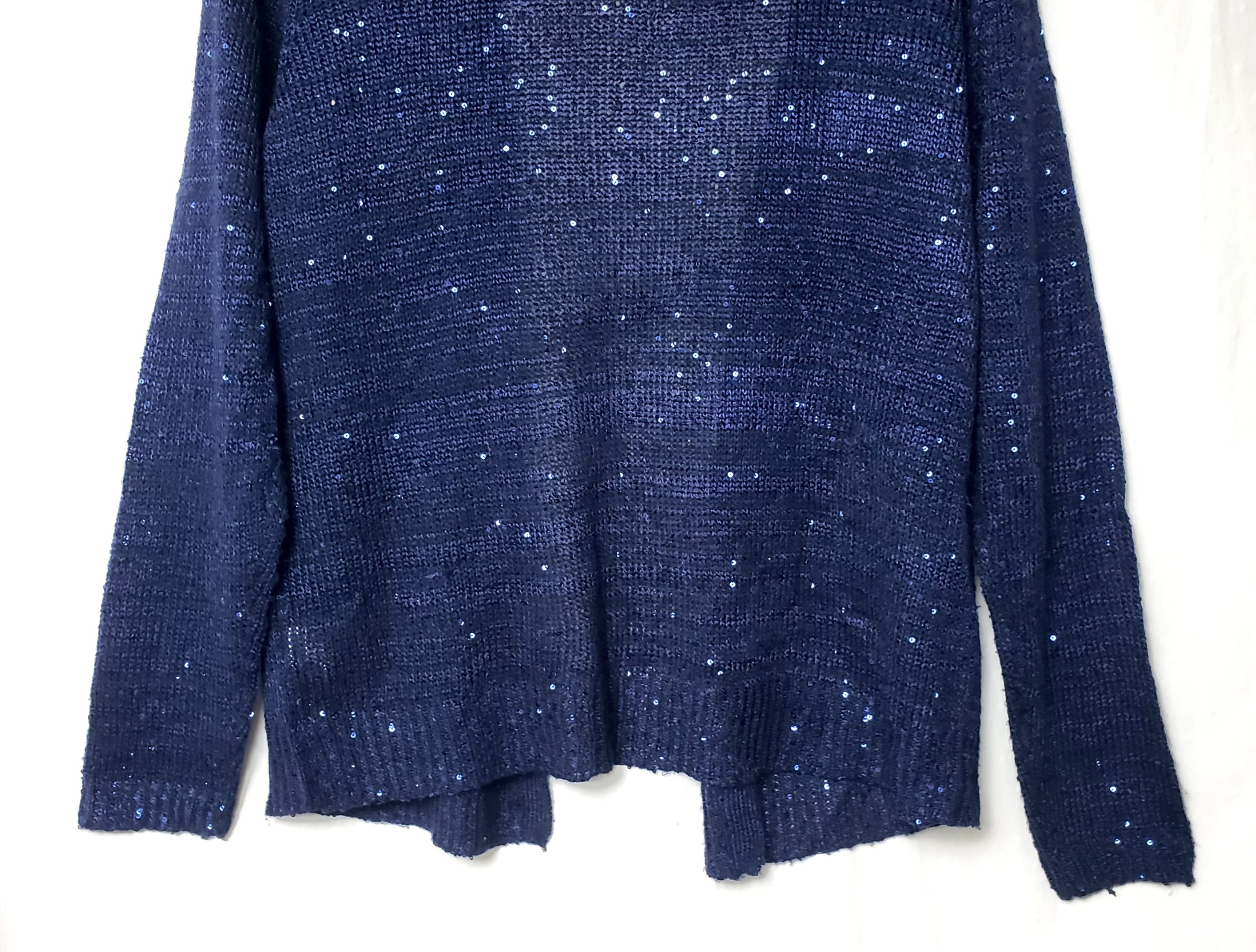Синій жіночий кардиган з паєтками ATMOSPHERE - елегантний в'язаний кардиган розмір 44 3 Синій жіночий кардиган з паєтками ATMOSPHERE - елегантний в'язаний кардиган розмір 44 - Зображення 3