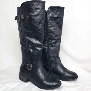 Жіночі чорні чоботи Lilley розмір 38/39 з еко-шкіри - стильне взуття для весни, осені та зими