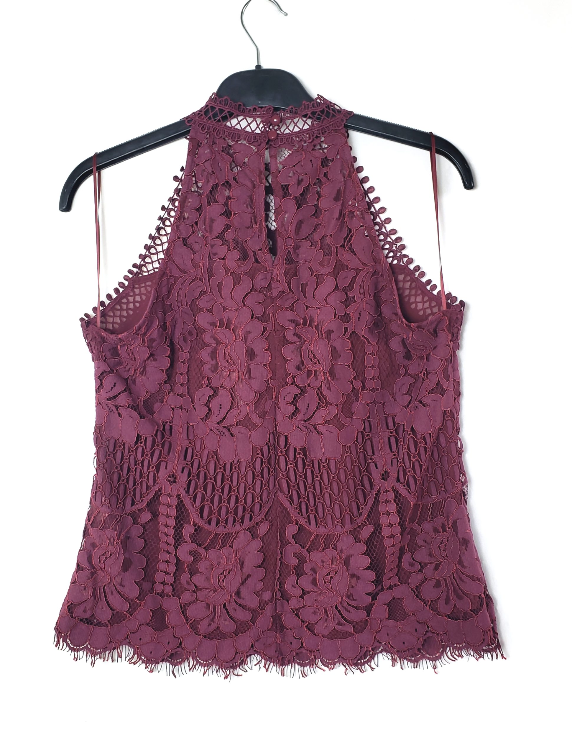 Елегантна бордова блуза з мереживом - стильний топ для модних жінок 2 Елегантна бордова блуза з мереживом - стильний топ для модних жінок - Зображення 2